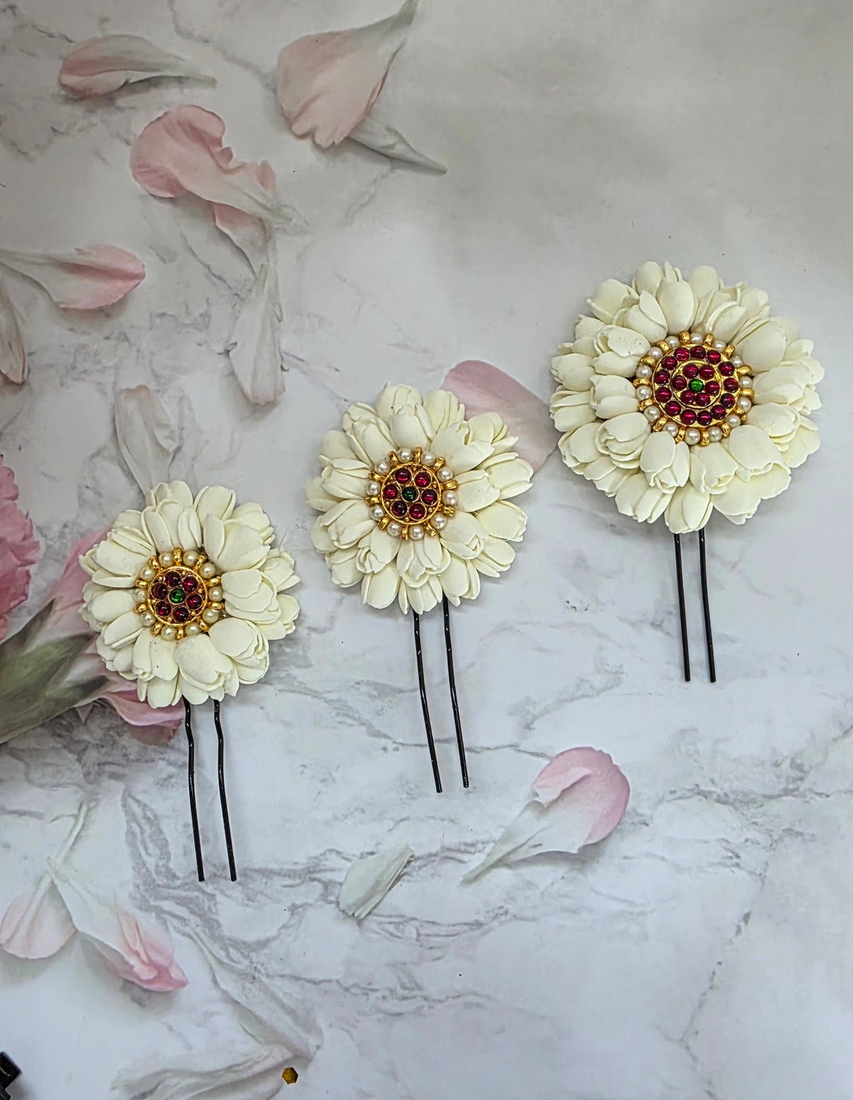 Jasmine flower with kemp combo 3 pcs - U pin