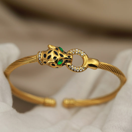 Crystal Panther Hinge Bracelet