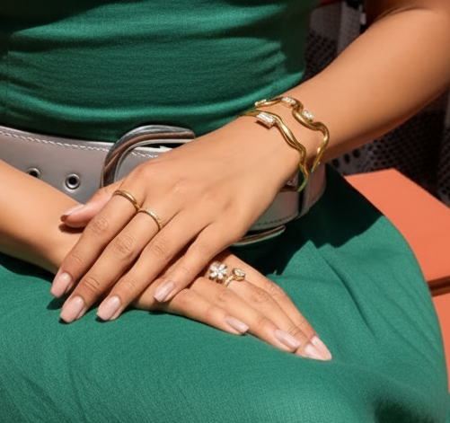 Wave Zircon Open Bracelet