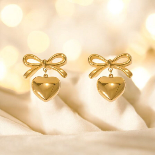 Bow and Heart Earrings
