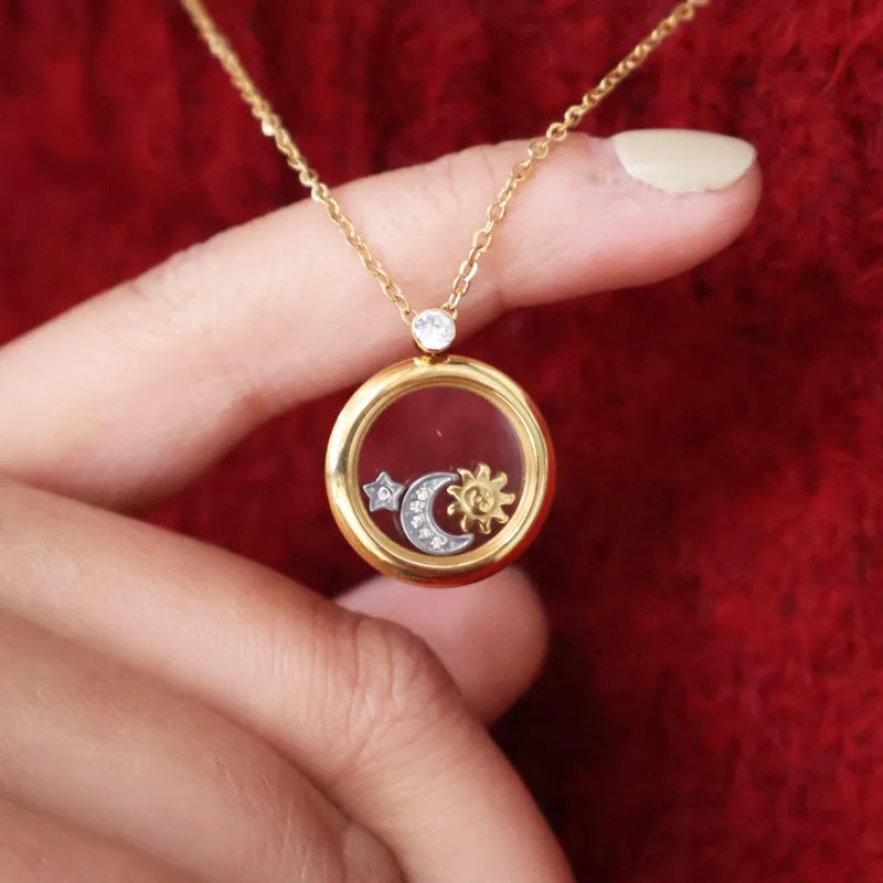 Sun Moon Star Charm Necklace