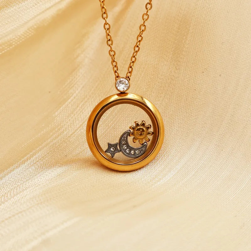 Sun Moon Star Charm Necklace