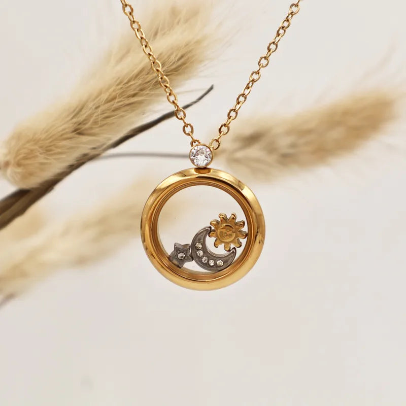 Sun Moon Star Charm Necklace