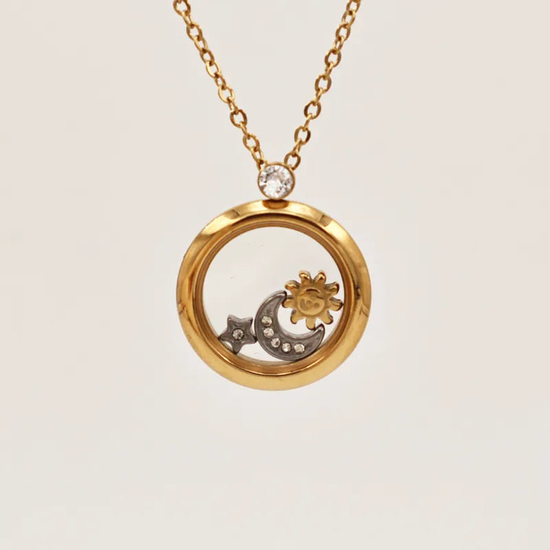 Sun Moon Star Charm Necklace
