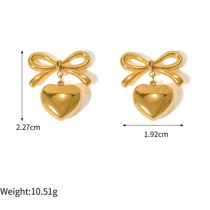 Bow and Heart Earrings