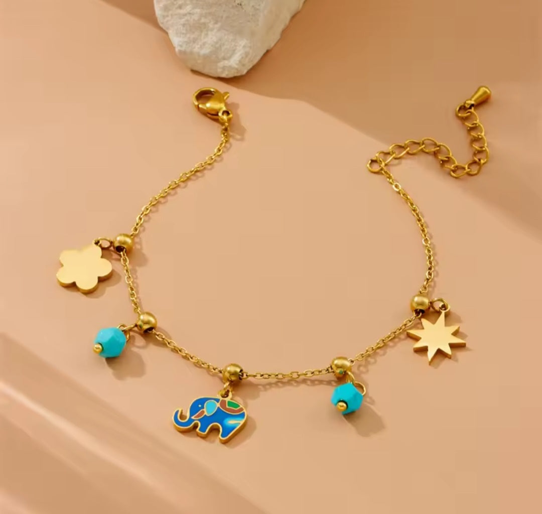 Lucky Elephant Dangle Bracelet