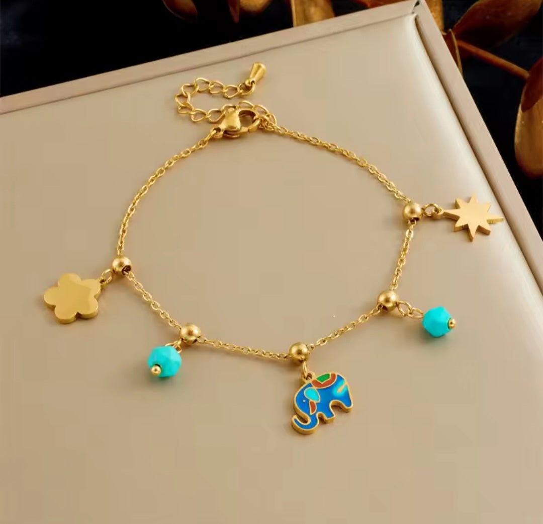Lucky Elephant Dangle Bracelet