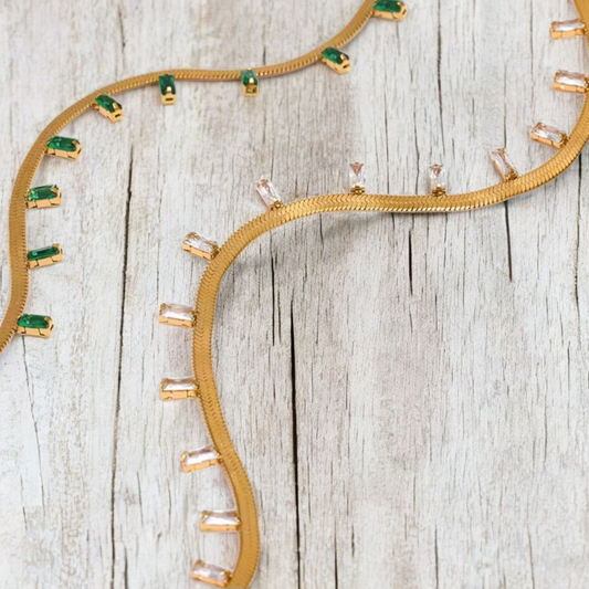 Flora Emerald Stone Necklace