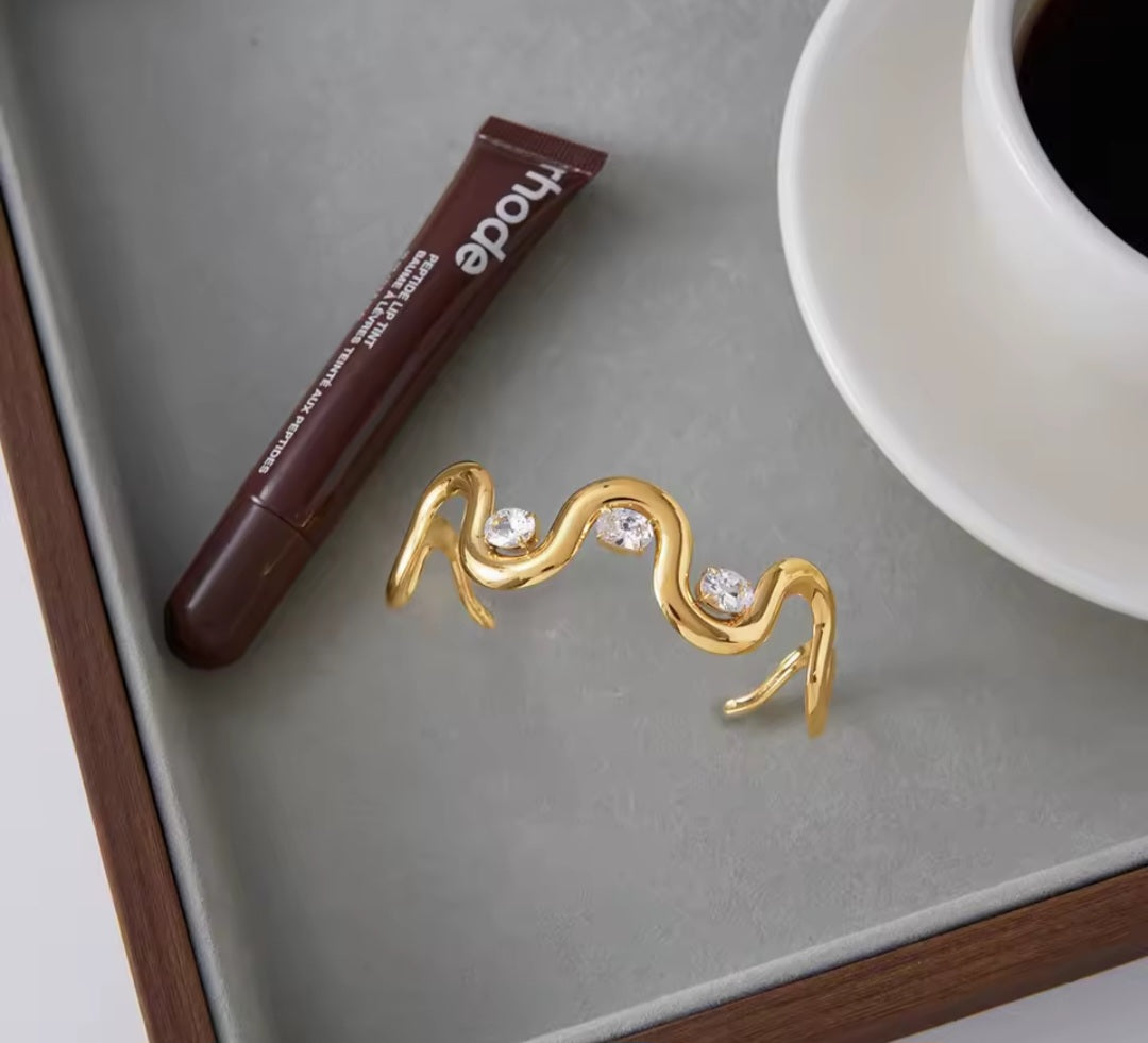 Wave Zircon Open Bracelet