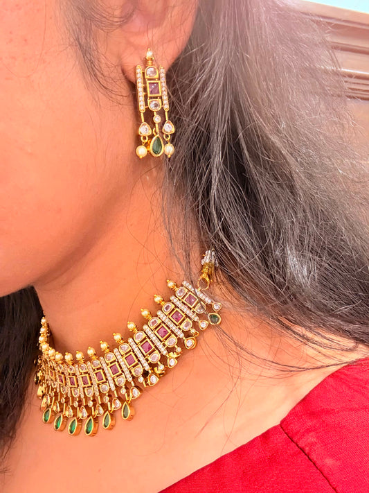 Uncut Diamond lookalike Necklace