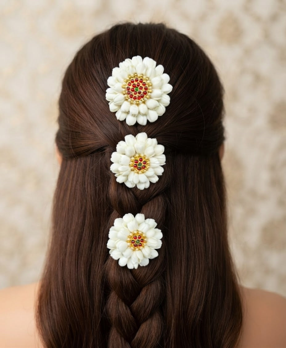 Jasmine flower with kemp combo 3 pcs - U pin