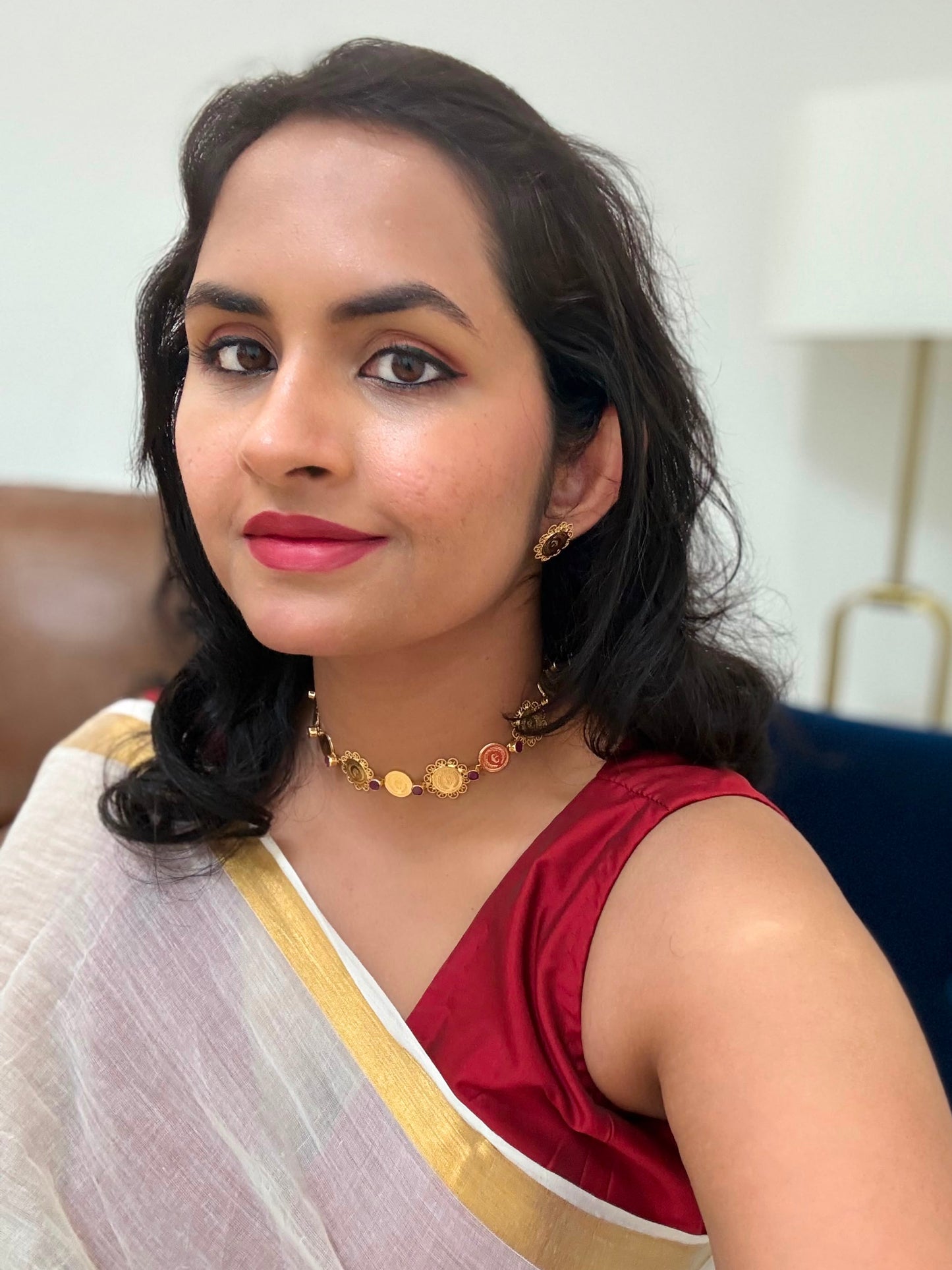 Traditional Gold-Plated Lakshmi Coin Choker Set