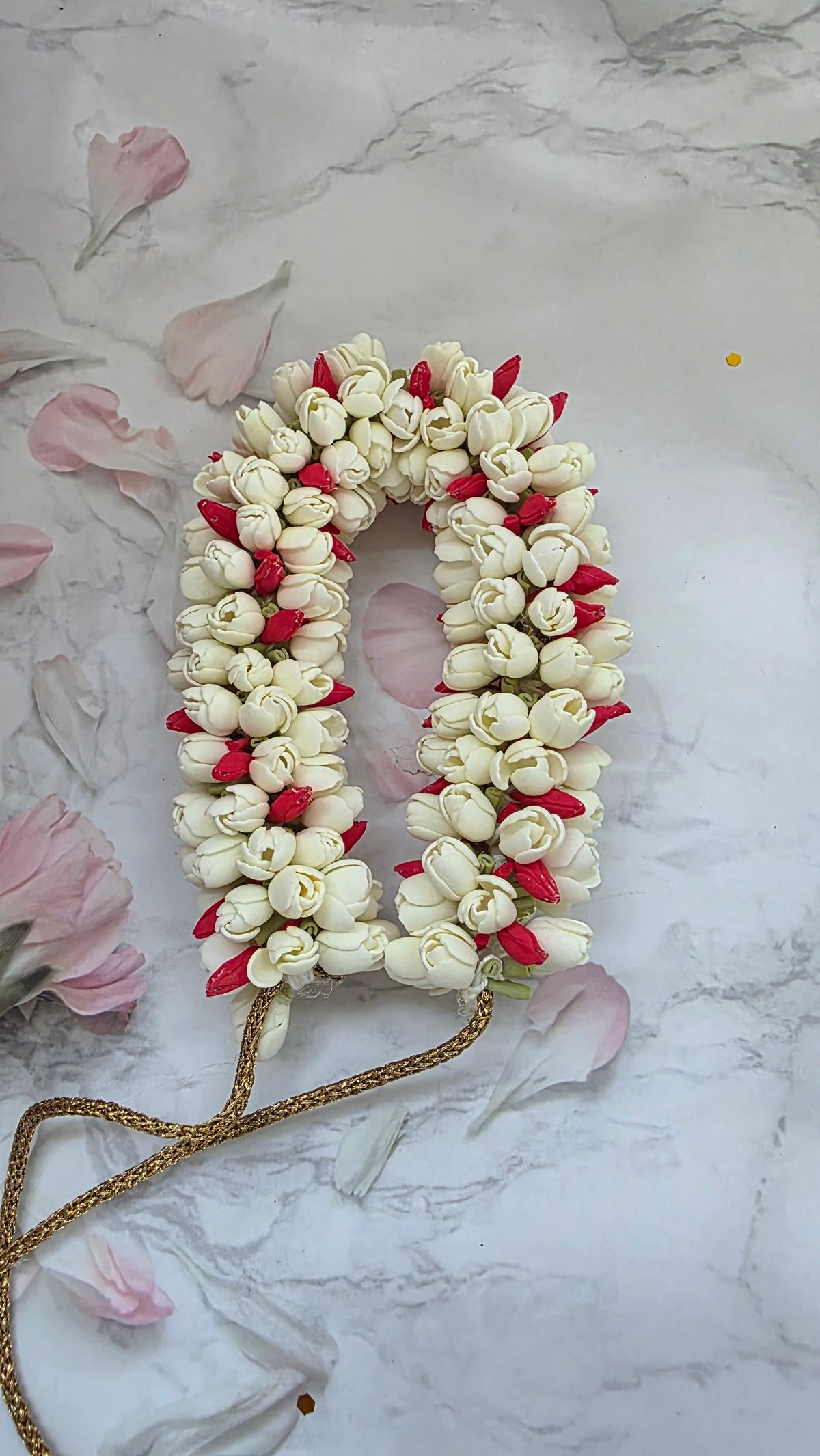 Semi Bloomed jasmine flower red bud veni -  10inch