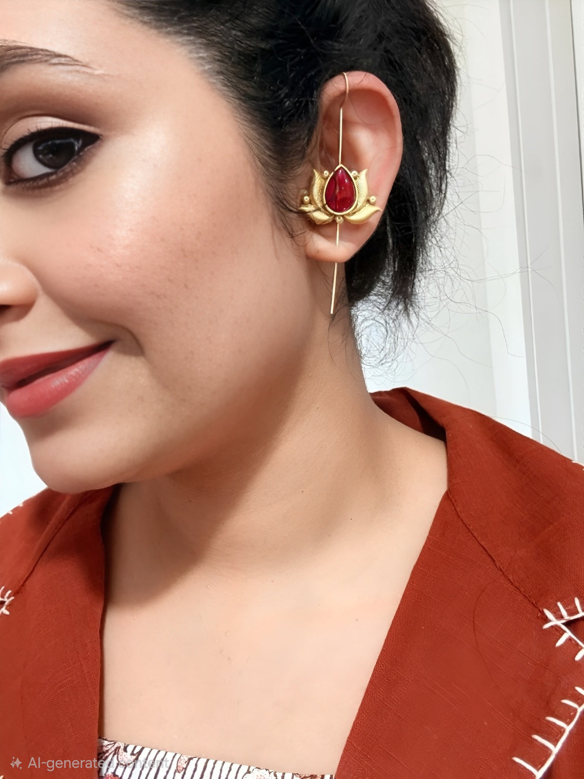Pink Lotus 🪷 statement Ear Cuff